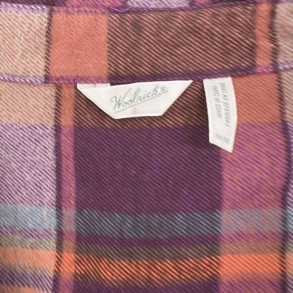 Woolrich Pink Red Flannel Button Down shirt size M - Picture 2 of 3